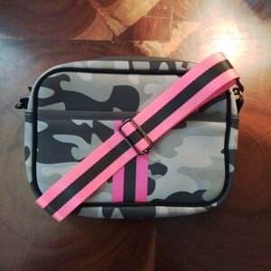 Haute Shore Drew Camo & Pink Neoprene Crossbody Bag